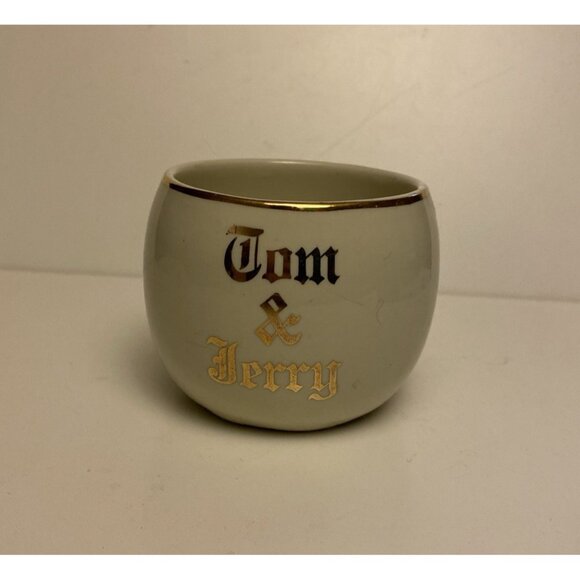 Vtg Hall Tom & Jerry Ball Shaped Replacement Punch Cup Gold Trim - Picture 14 of 14